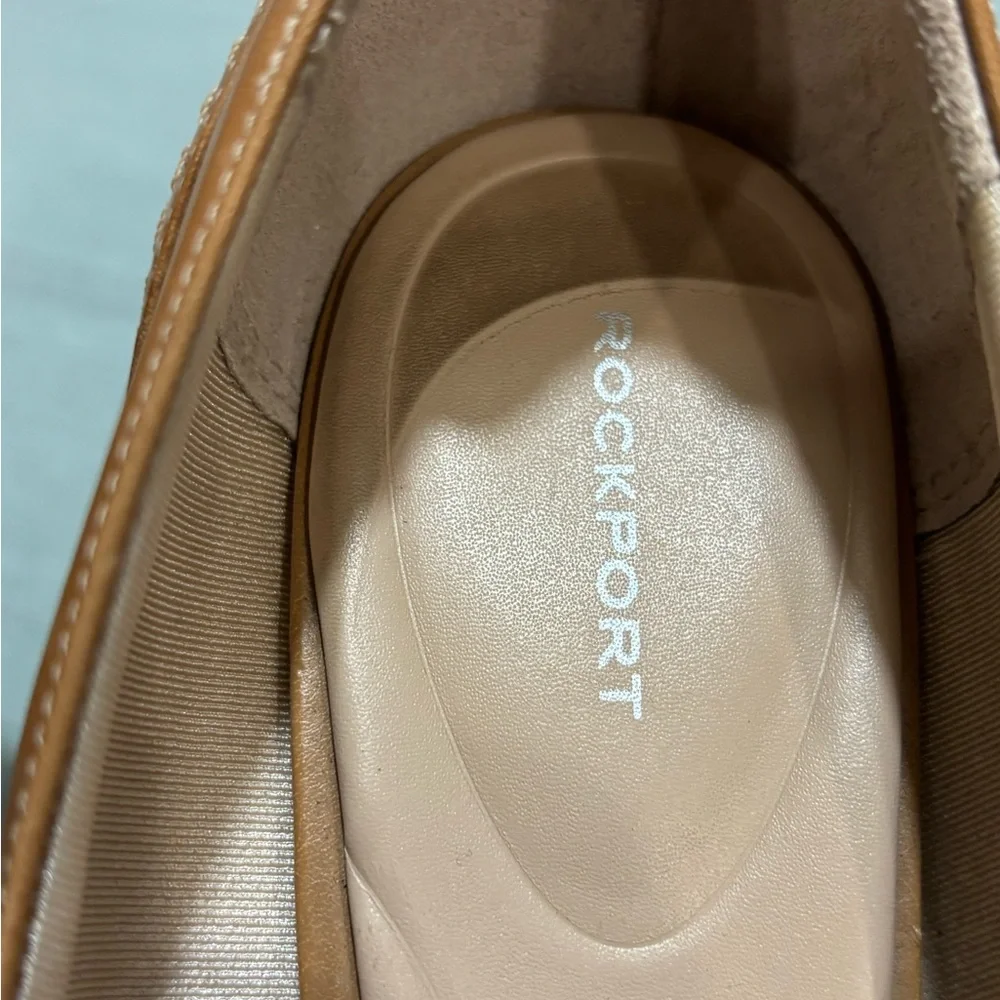Rockport Tan Leather Platform Heels 8.5 Wide